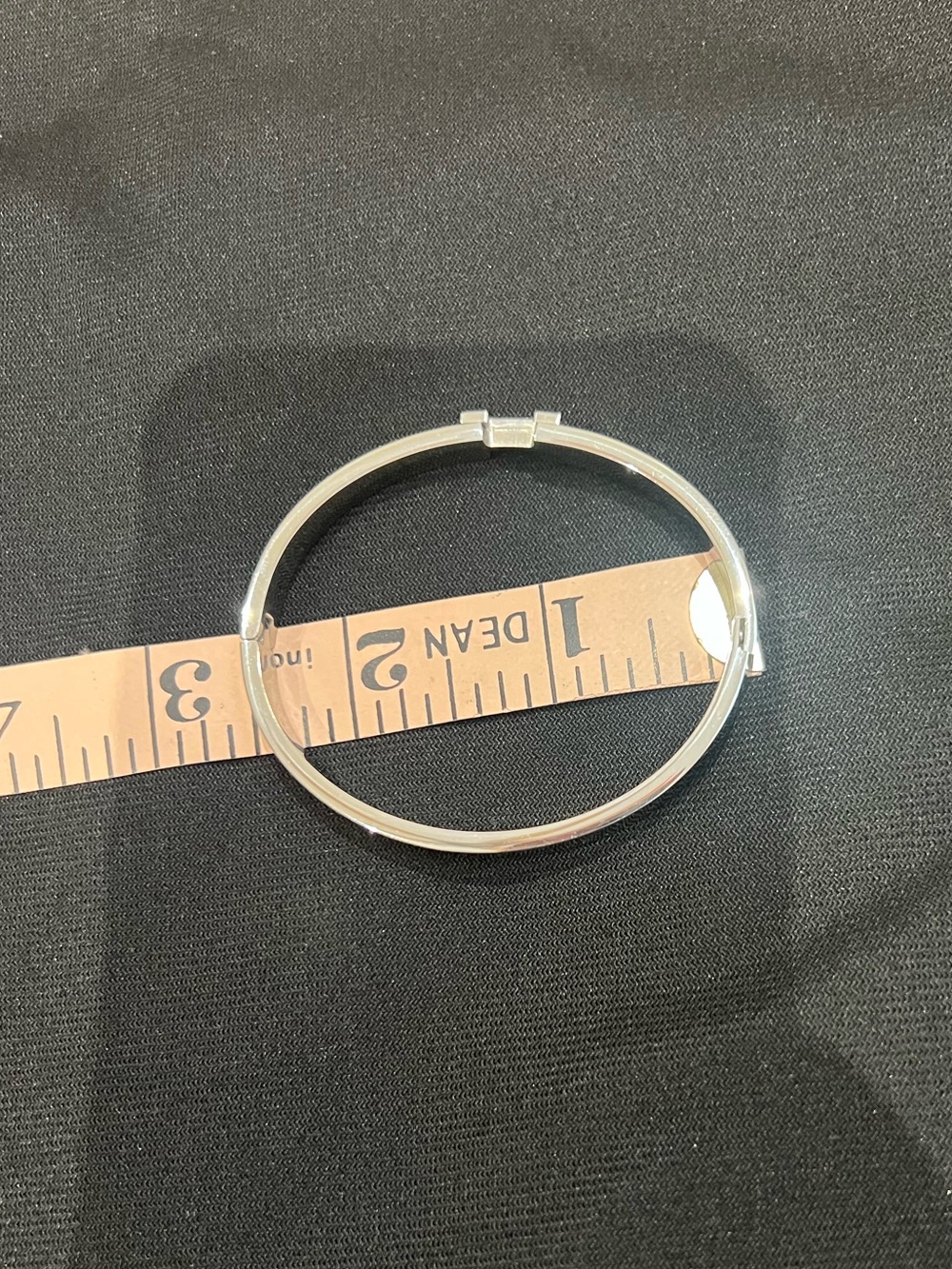 Silver-Tone white H Enamel
Bangle Stainless Steel Bracelet-Designer Style - Picture 5 of 5